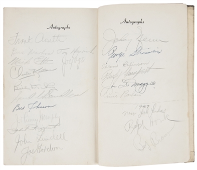 1946 "Lucky To Be A Yankees" Team Signed Book with 34 Signatures Including Joe DiMaggio, Bill Dickey, and Phil Rizzuto (Beckett)